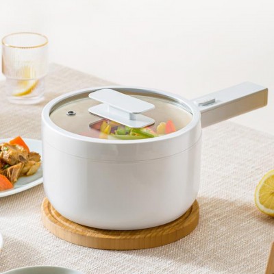 1.5L 2L White Color Portable Travelling Cooking Pot Electric Cooking Pot Student Cooking Hot Pot Multifunctional Household